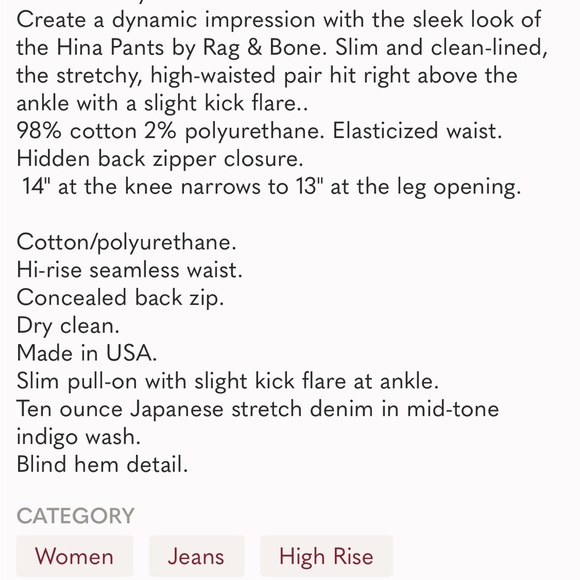 RAG & BONE skinny bootcut jeans NWT SZ 4 - Picture 6 of 7